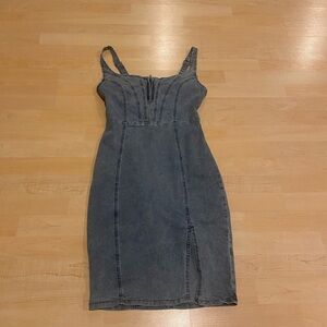Denim Country Western Mini Dress with Slit Women’s Small